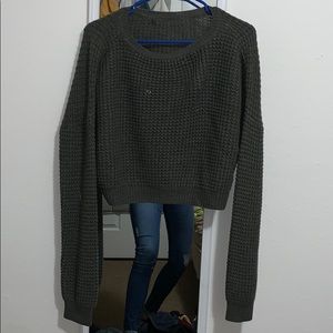 Cropped knit sweater